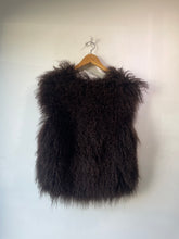 Brown Mongolian Lamb Shaggy Fur Vest