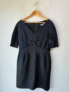 I. Magnin Navy Bow Dress