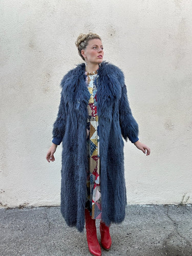 Vintage Stanley Korshak Chicago Blue Mongolian Fur Coat