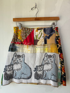 Vintage Hand Made Patchwork Cats and Dogs Mini Skirt