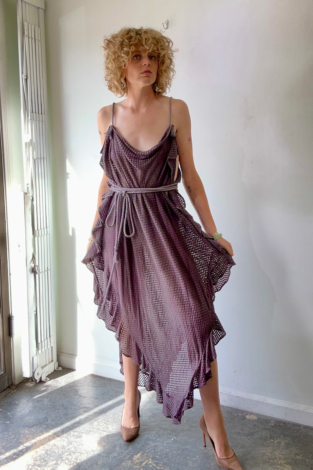 Electric Feathers Purple Infinite Rope Kaftan