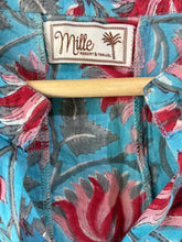 Mille Turquoise Blue and Red Floral Caftan Dress
