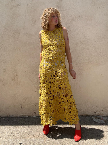 Ulla Johnson Yellow Crochet Yael Dress
