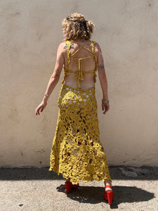 Ulla Johnson Yellow Crochet Yael Dress