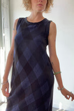 Vintage Issey Miyake Navy Argyle Silk Dress