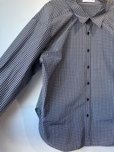 Balenciaga Navy Plaid Check Wide Collared Shirt