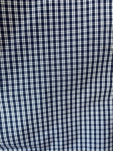 Balenciaga Navy Plaid Check Wide Collared Shirt