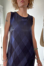 Vintage Issey Miyake Navy Argyle Silk Dress