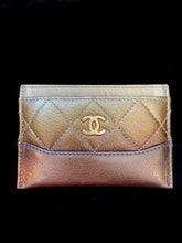 Chanel Metallic Gold Ombre Quilted Card Case