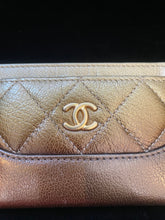 Chanel Metallic Gold Ombre Quilted Card Case