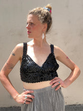 Vintage Black Sequin Embellished Bralette