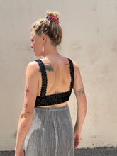 Vintage Black Sequin Embellished Bralette