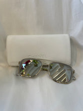 Chanel Silver Frame Pilot Mirrored Sunglasses