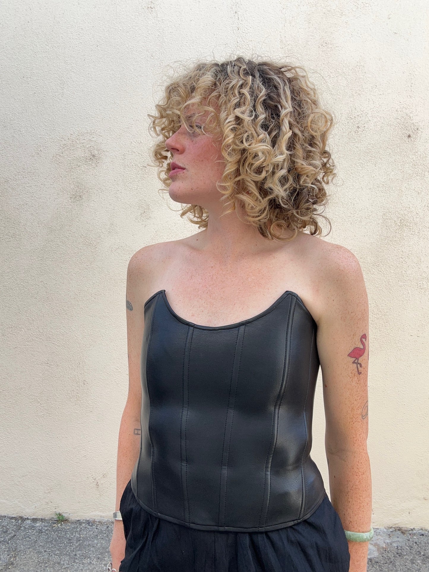 Miaou Black Vegan Leather Bustier The Curatorial Dept. Miaou Black Vegan Leather Bustier The Curatorial Dept.