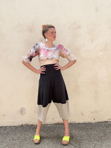 Wonder Wears the Gold Tie-Dye Cropped Blouse