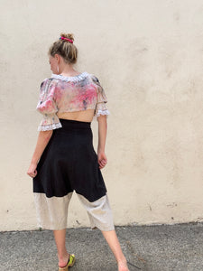 Wonder Wears the Gold Tie-Dye Cropped Blouse