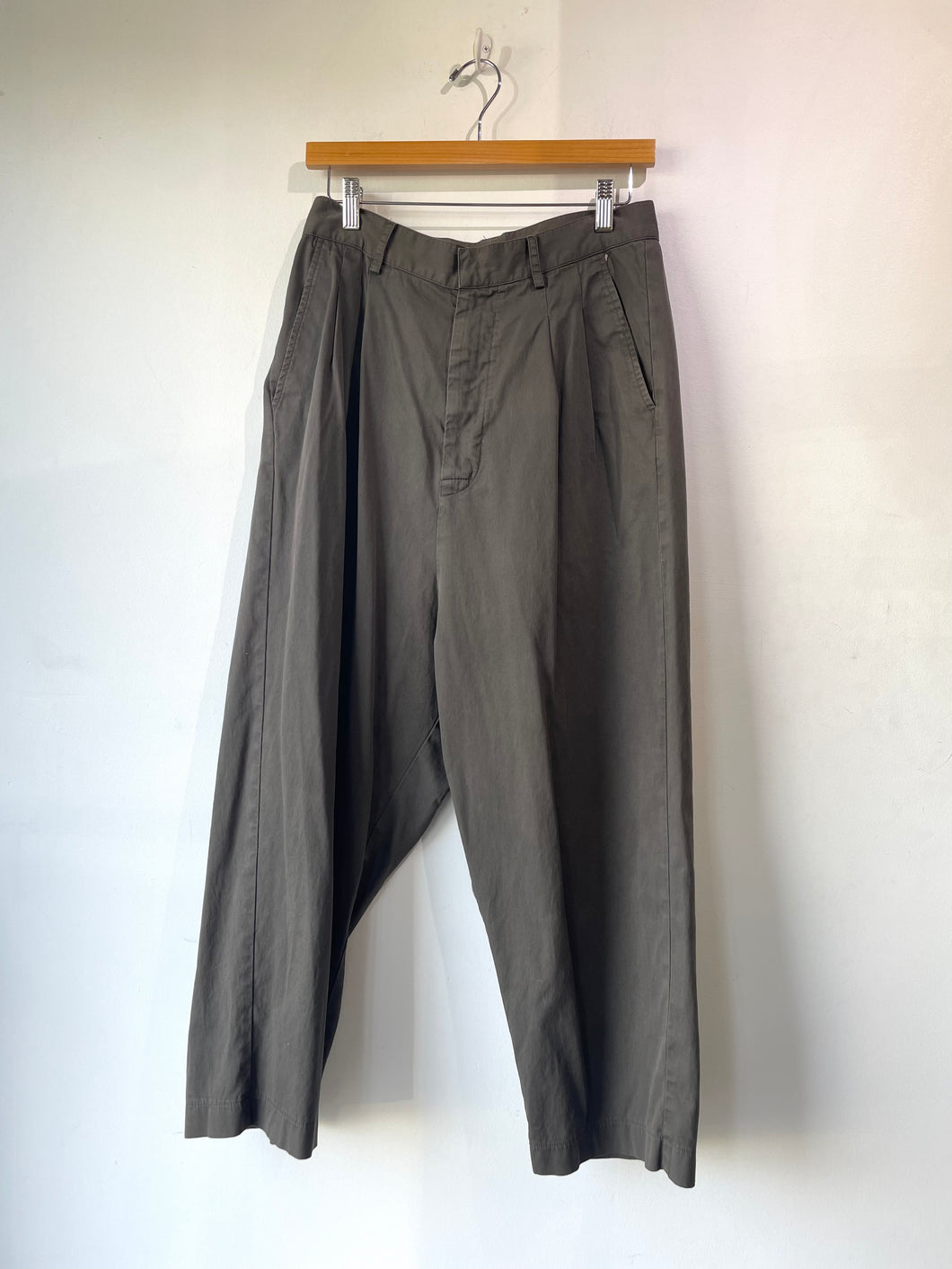 Hache Charcoal Grey Pleated Baggy Pants