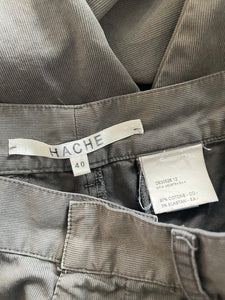 Hache Charcoal Grey Pleated Baggy Pants