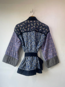 Gap Blue Floral Patchwork Quilt Jacket