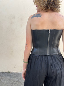 Miaou Black Vegan Leather Bustier