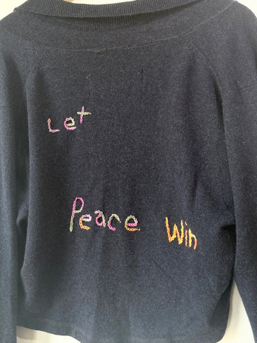 Grau Navy Cashmere Cardigan Sweater