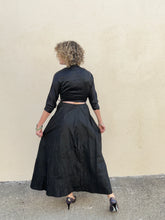 Victorian Black Silk Tiered Mourning Skirt