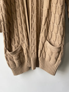 Zoran Tan Cable Knit Cashmere Cardigan