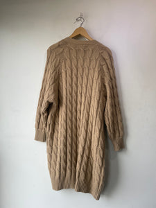 Zoran Tan Cable Knit Cashmere Cardigan