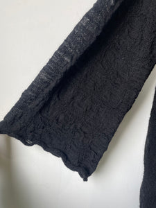 Issey Miyake Plantation Black Knit Cropped Cardigan