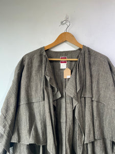 Issey Miyake Brown Linen Ruffled jacket