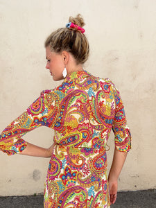 Dolce & Gabbana Pink Paisley Wrap Dress