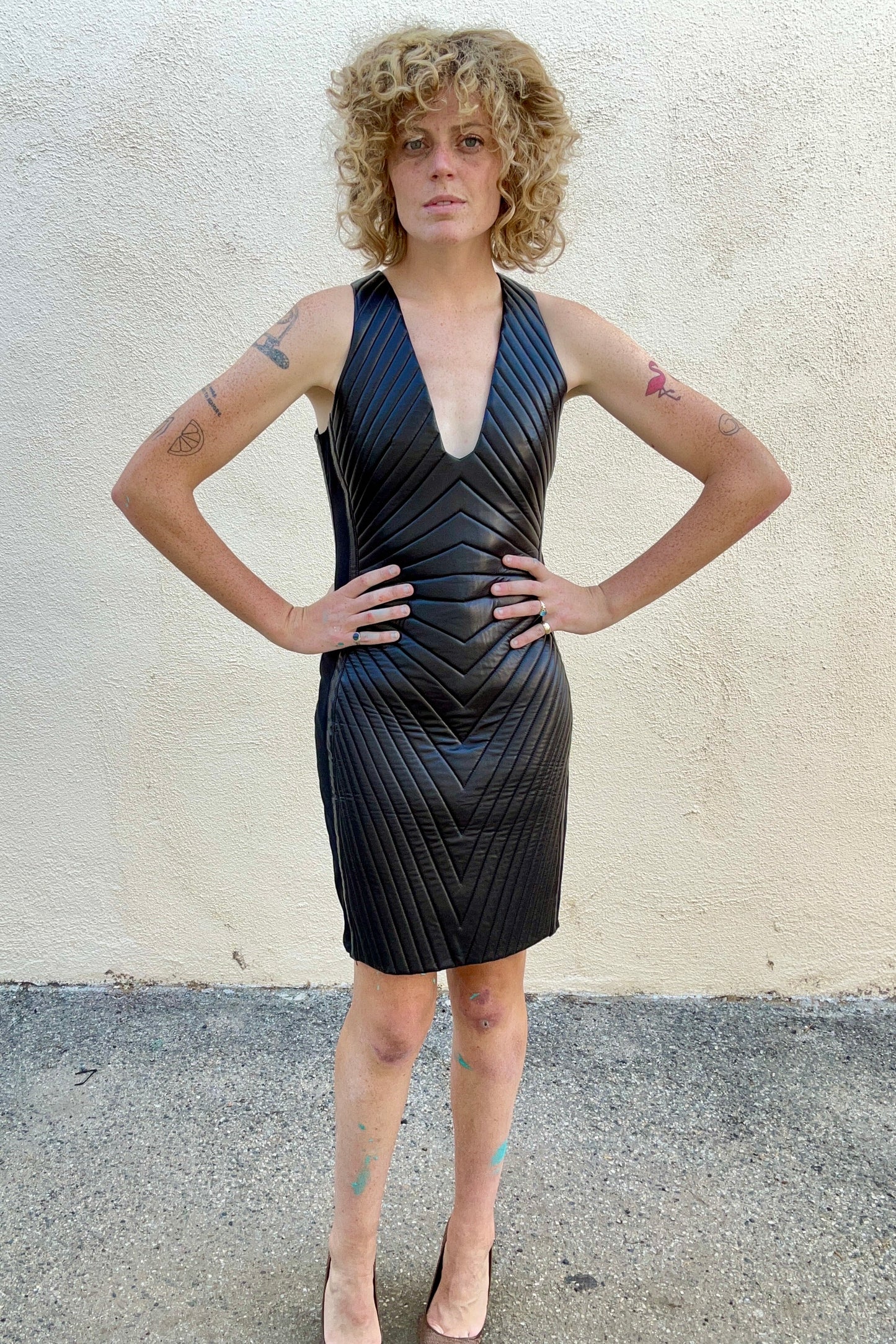 Tom Ford Quilted Leather Dress The Curatorial Dept. Tom Ford Quilted Leather Dress The Curatorial Dept.