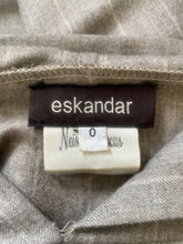 Eskandar Light Brown Striped Hooded Cashmere Top