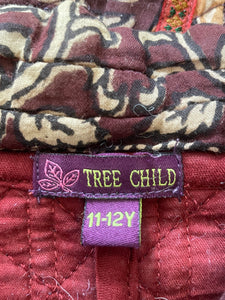 Tree Child Owl Block-Print Quilted Jacket