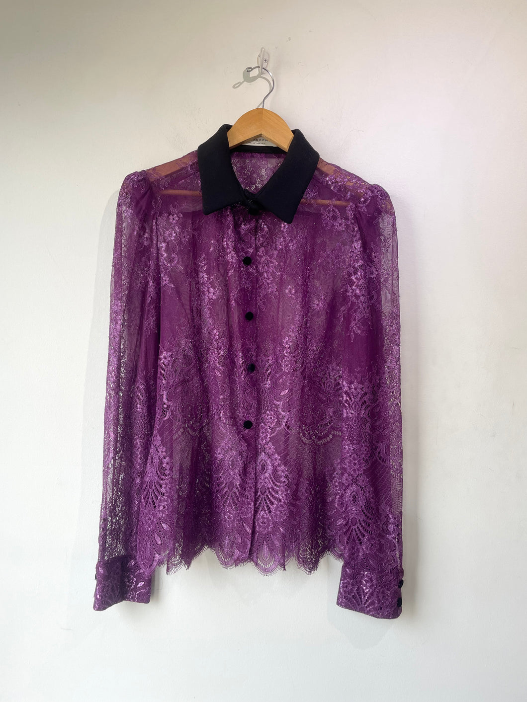 Philosophy Lorenzo Serafini Purple Lace Blouse