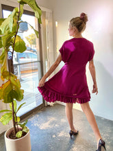 Balenciaga Fuchsia Silk Ruffle Dress
