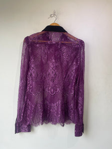 Philosophy Lorenzo Serafini Purple Lace Blouse