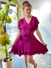 Balenciaga Fuchsia Silk Ruffle Dress