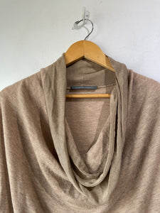 Alberta Ferretti Brown Cashmere Cowl Neck Sweater