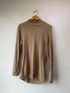 Alberta Ferretti Brown Cashmere Cowl Neck Sweater