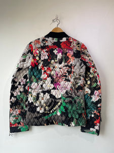 Roberto Cavalli Quilted Black Floral Jacket