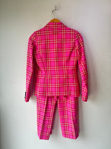 Smythe Pink Plaid Two-Piece Pantsuit