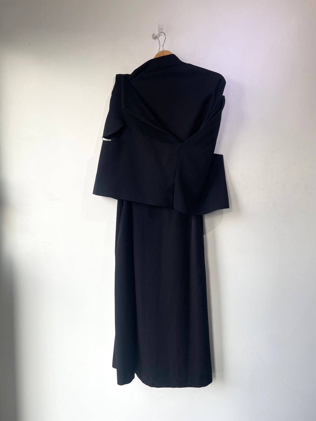 Comme des Garçons Asymmetrical Black Cape Dress