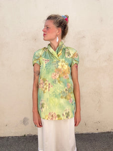 Marni Green Yellow Floral Blurry Blouse