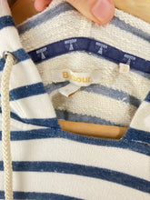 Barbour Blue White Stripe Sweatshirt Dress with Hood