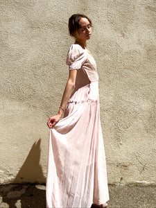 Vintage Pink Sheer Maxi Dress