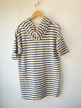 Barbour Blue White Stripe Sweatshirt Dress with Hood