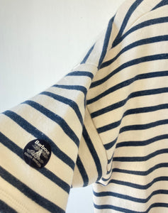 Barbour Blue White Stripe Sweatshirt Dress with Hood