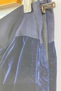 Vintage Yves Saint Laurent Navy Blue Velvet Skirt