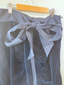 Vintage Yves Saint Laurent Navy Blue Velvet Skirt
